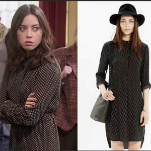 Madewell Black and White Polka Dot Midi Dress